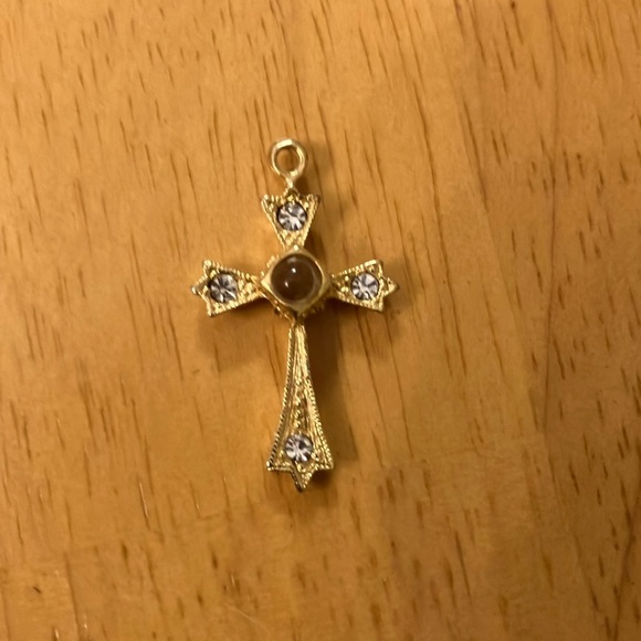 Jewelry - Gold Vintage-Inspired Cross Necklace with Ornate Design